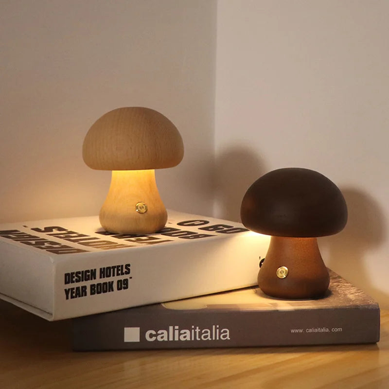 Mushroom LED Nachttischlampe – Dimmbar & Wiederaufladbar