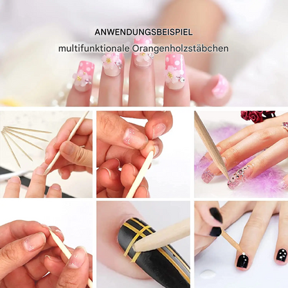 100/50 Stück Nailart Pusher Orange Holzstäbchen Nagelhautschieber Entferner Strass Punktierung Entfernung Maniküre Pediküre Pflegewerkzeuge