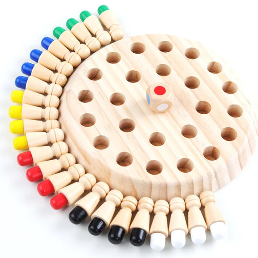 Holz Memory Match Stick Schach – Farb-Tischspiel, Puzzle-Spielbrett, Montessori-Lernspielzeug. Fördert kognitive Fähigkeiten und Lernen bei Kindern