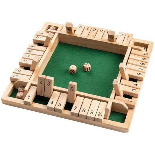 Shut The Box – Holzspiel für 4 Spieler, spaßig und lehrreich!